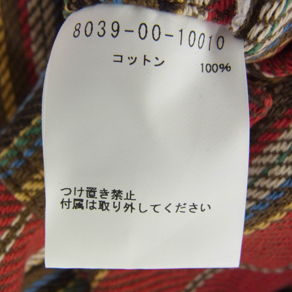 Nigel Cabourn ナイジェルケーボン 8039-00-10010 BLANKET REVERSIBLE FLANNEL SHIRT ブランケット リバーシブル 長袖 シャツ ブラウン系 レッド系 46【中古】