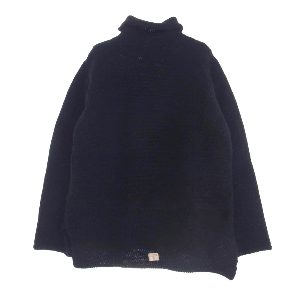 Nigel Cabourn ナイジェルケーボン 8043-11-40040 BRITISH WOOL ROLL NECK ブリテッシュ ウール ロール ネック ニット ハイネック ネイビー系 46【中古】