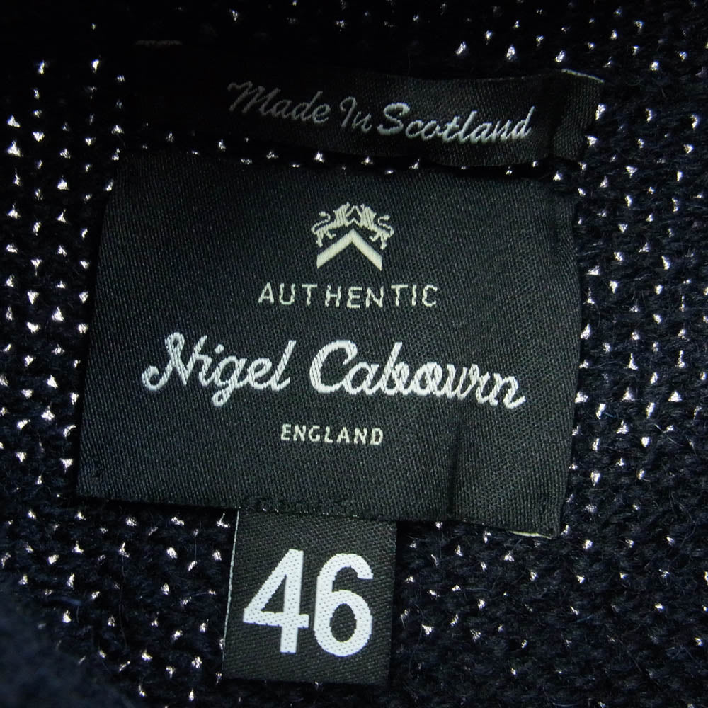 Nigel Cabourn ナイジェルケーボン 8043-11-40040 BRITISH WOOL ROLL NECK ブリテッシュ ウール ロール ネック ニット ハイネック ネイビー系 46【中古】
