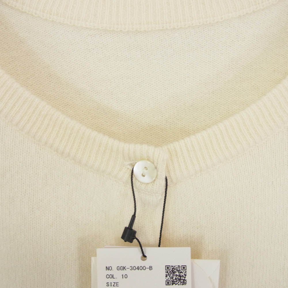 ROPE' ロペ GGK-30400 カシミヤ混ウール ラウンドネック ニット カーディガン オフホワイト系 38【新古品】【未使用】【中古】
