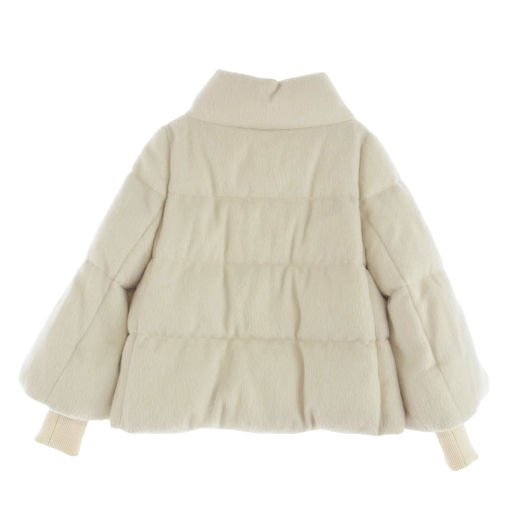 アナイ アルパカ シャギー ショート ダウン ジャケット オフホワイト系 34【中古】
