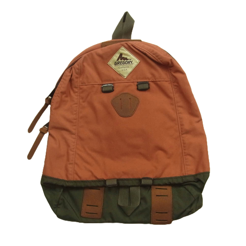 GREGORY グレゴリー カラー切替 ナイロン リュックサック バックパック オレンジ系 カーキ系【中古】