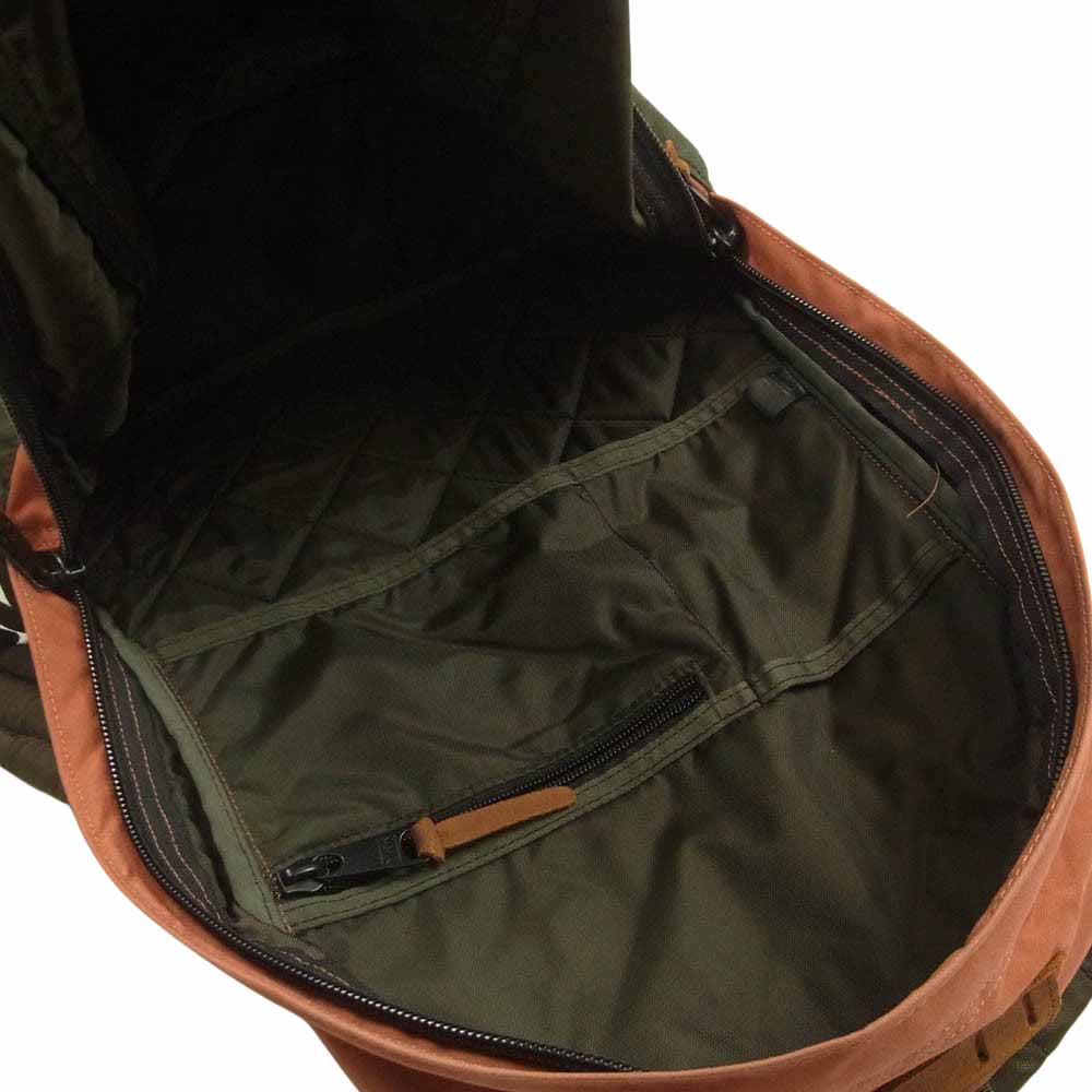 GREGORY グレゴリー カラー切替 ナイロン リュックサック バックパック オレンジ系 カーキ系【中古】