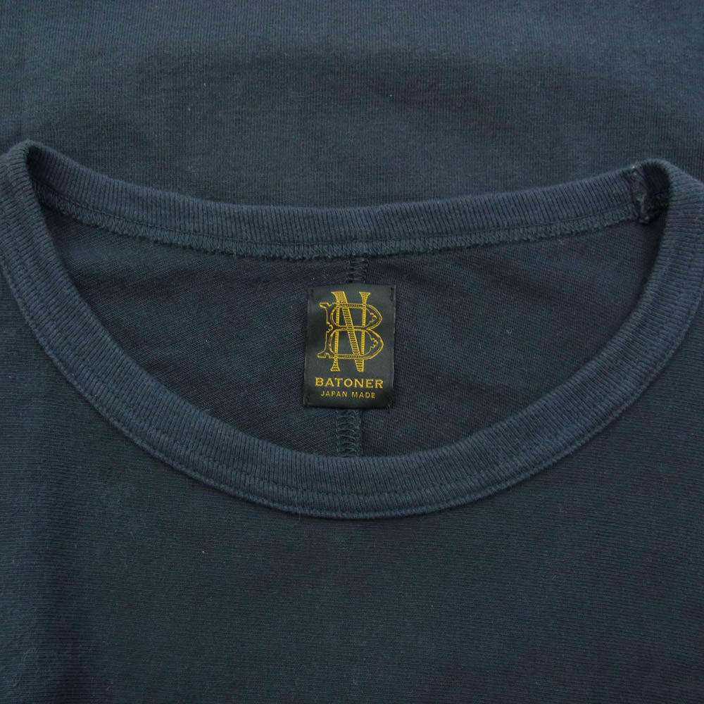 バトナー BN-24SM-061 MERIYASU FOOTBALL T-SHIRT メリヤス フットボール ロングスリーブ Tシャツ カットソー ネイビー系 2【中古】