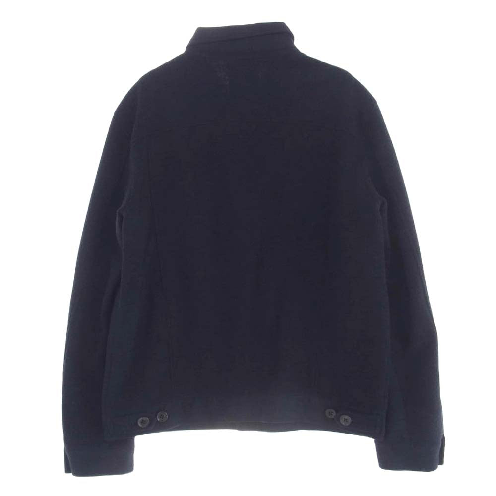 エストネーション ウール ニット ブルゾン トラッカー ジャケット ダークネイビー系 L【中古】