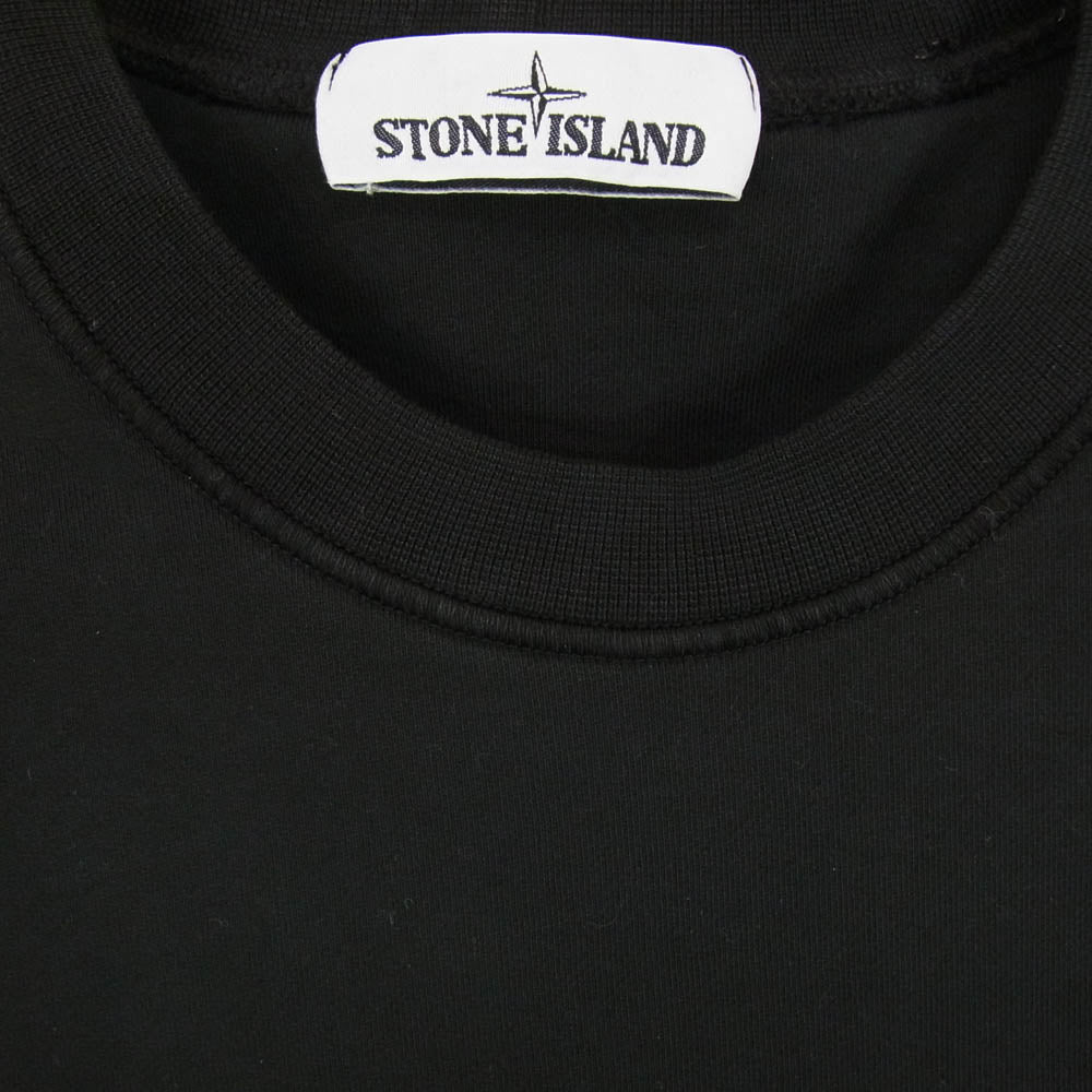 STONE ISLAND ストーンアイランド 21AW 741563051 袖ロゴワッペン クルーネック スウェット トレーナー ブラック系 L【中古】