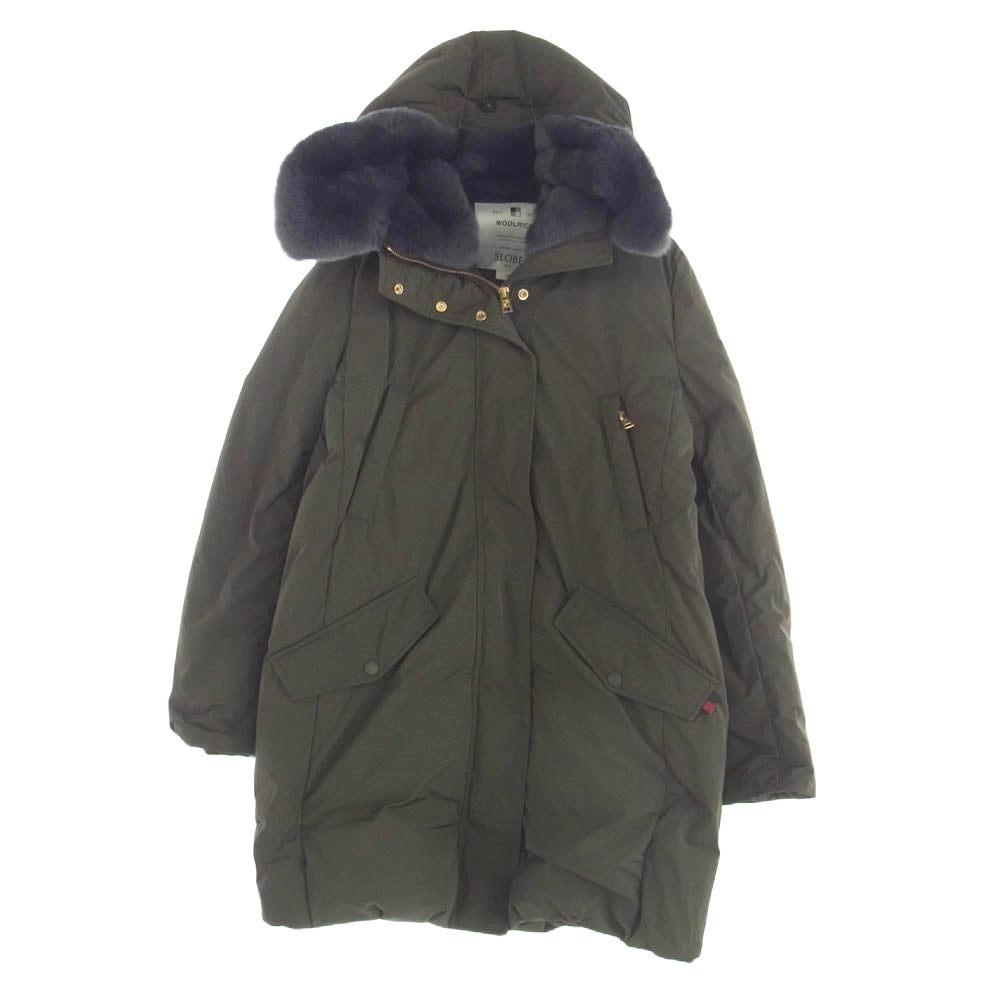 WOOLRICH ウールリッチ SLOBE IENA PUFFYPARKA スローブイエナ別注 ファー フード ダウンコート ダウンジャケット XS カーキ系 XS【中古】