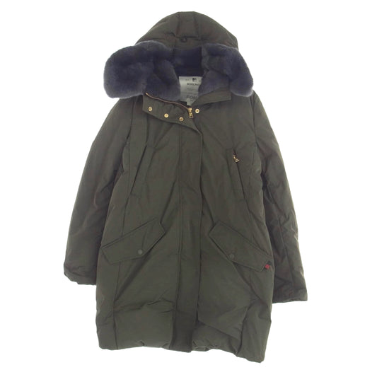 WOOLRICH ウールリッチ SLOBE IENA PUFFYPARKA スローブイエナ別注 ファー フード ダウンコート ダウンジャケット XS カーキ系 XS【中古】