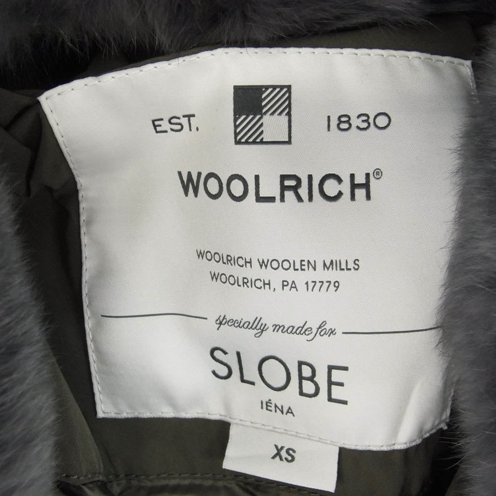 WOOLRICH ウールリッチ SLOBE IENA PUFFYPARKA スローブイエナ別注 ファー フード ダウンコート ダウンジャケット XS カーキ系 XS【中古】