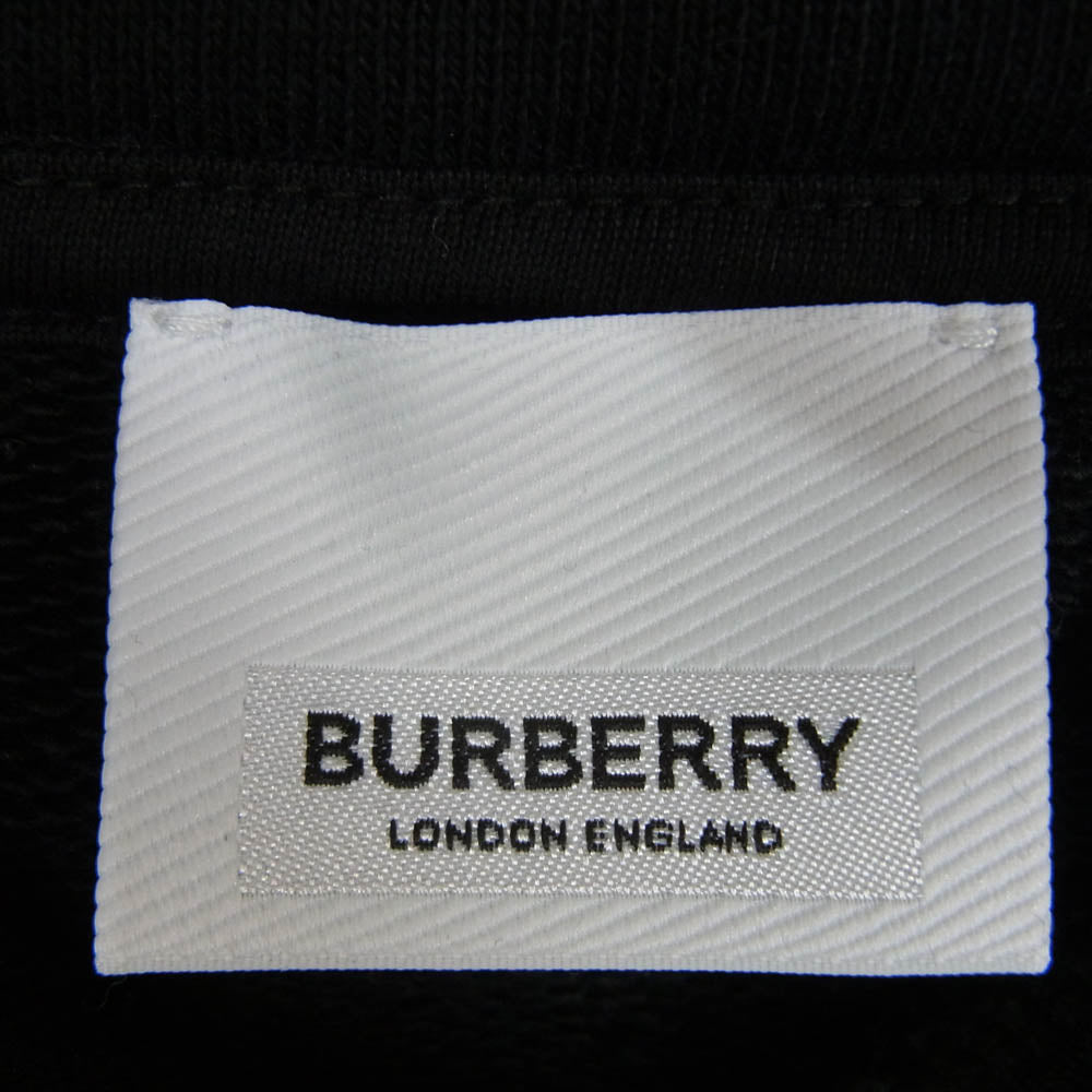 BURBERRY LONDON バーバリー ロンドン 8021437 パイルボックスロゴ プルオーバー スウェット パーカー ブラック系 L【中古】