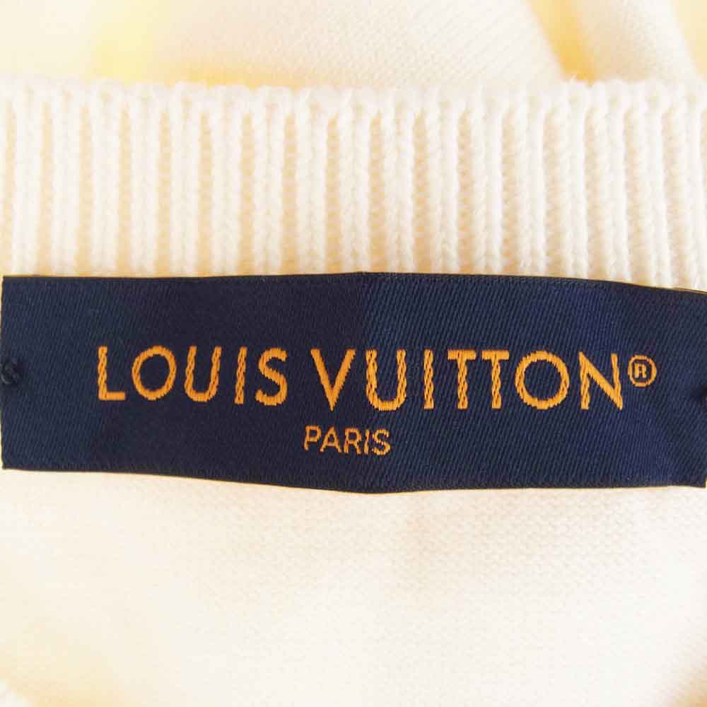 LOUIS VUITTON ルイ・ヴィトン 23SS HNN42W シグネチャー ショートスリーブニット セーター 半袖 L ホワイト オフホワイト系 L【美品】【中古】