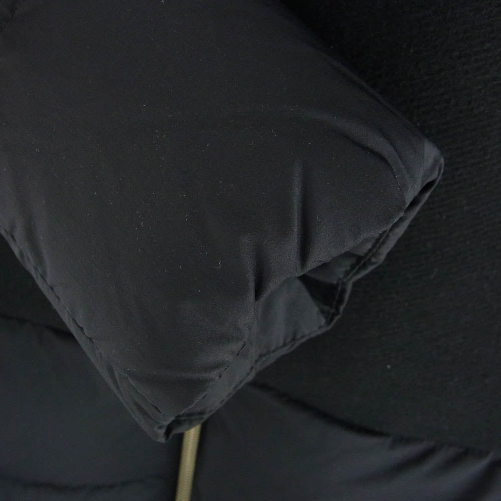 Herno ヘルノ PI0848D-39601-9300 DIAGONAL WOOL AND NUAGE PARKA ウール切替 フード ダウン コート ジャケット ブラック系 42【美品】【中古】