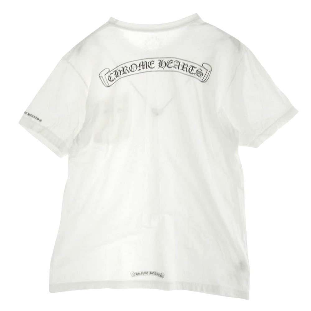 CHROME HEARTS クロムハーツ（原本無） クルーネック スクロールラベル プリント ポケット Tシャツ 半袖 L ホワイト ホワイト系 L【中古】