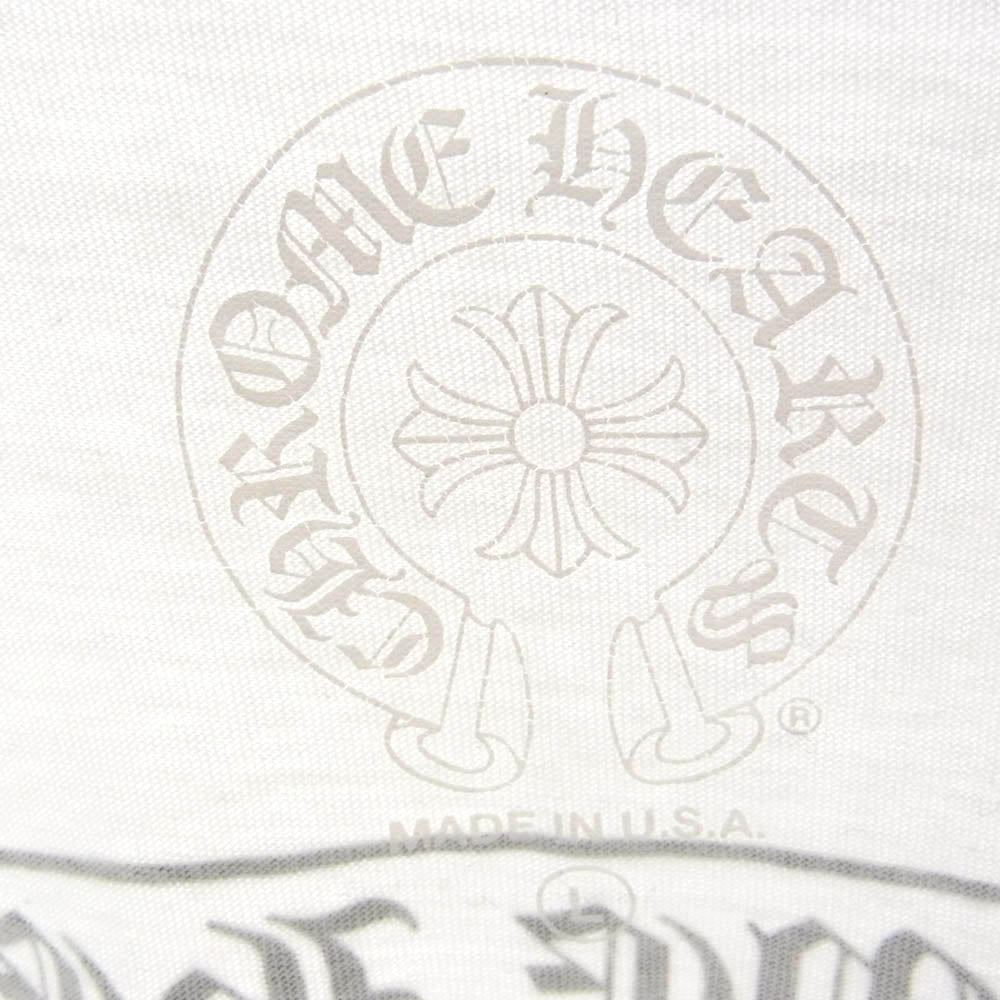 CHROME HEARTS クロムハーツ（原本無） クルーネック スクロールラベル プリント ポケット Tシャツ 半袖 L ホワイト ホワイト系 L【中古】