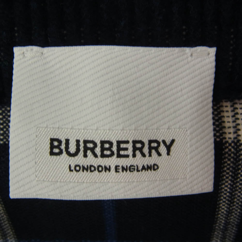 BURBERRY LONDON バーバリー ロンドン 8071947 チェック柄 コーデュロイ ジップ ジャケット L ネイビー ネイビー系 L【美品】【中古】