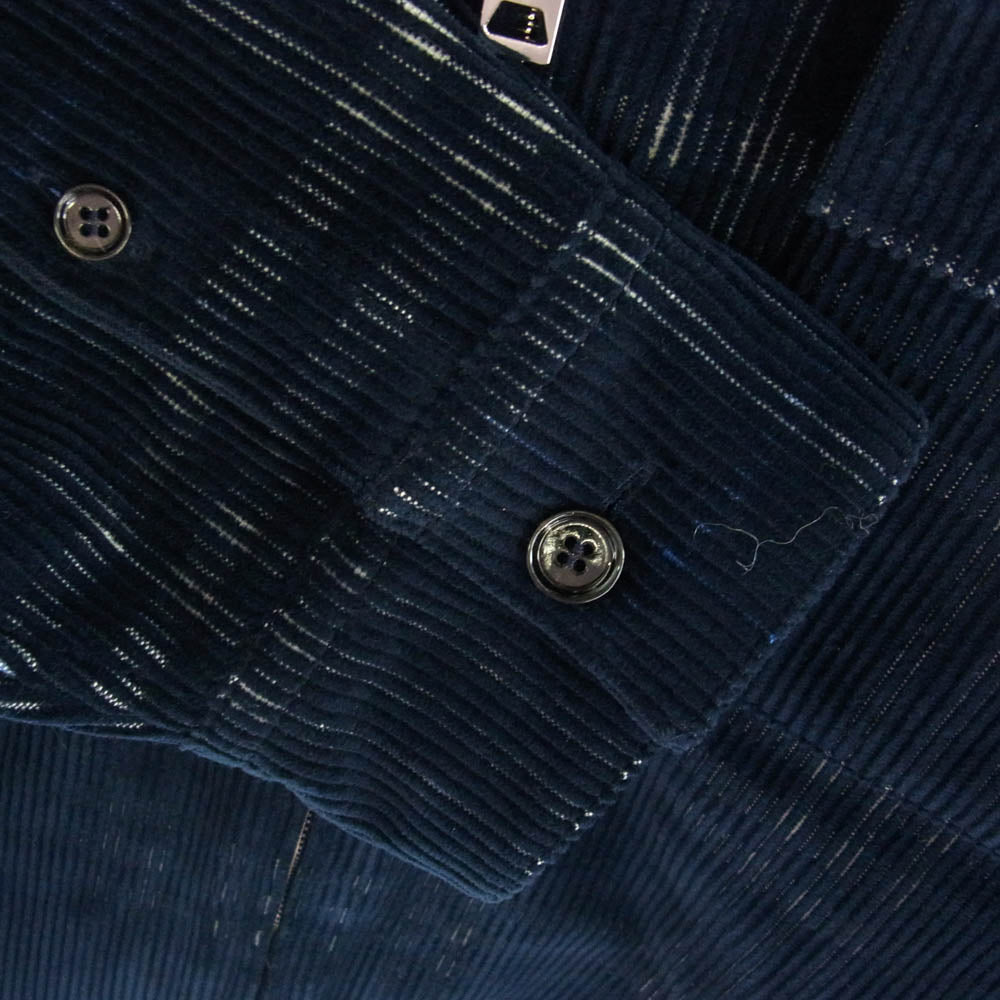 BURBERRY LONDON バーバリー ロンドン 8071947 チェック柄 コーデュロイ ジップ ジャケット L ネイビー ネイビー系 L【美品】【中古】