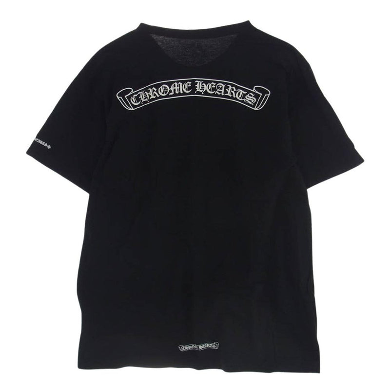 CHROME HEARTS クロムハーツ（原本無） クルーネック スクロールラベル プリント ポケット Tシャツ 半袖 L ブラック ブラック系 L【中古】