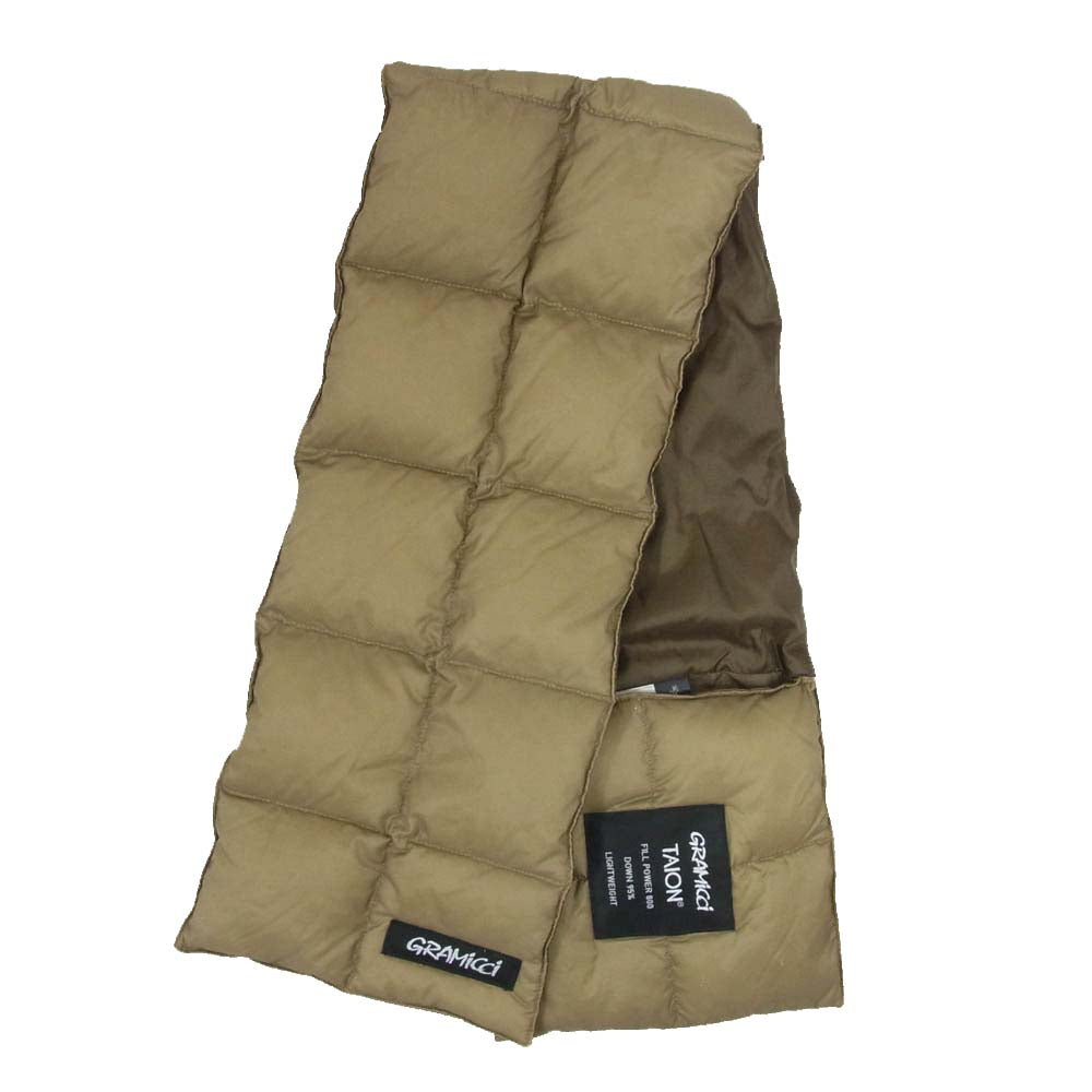 Gramicci グラミチ × TAION INNER DOWN SCARF TG-1F-004 インナー ダウン マフラー カーキ系【中古】
