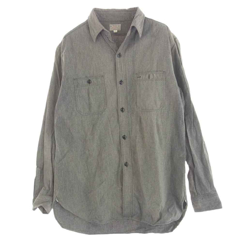 Buzz Rickson's バズリクソンズ M23003 MOCK TWIST CHAMBRAY WORK SHIRT モックツイスト 杢シャンブレー 長袖シャツ グレー系 16-16.5【中古】