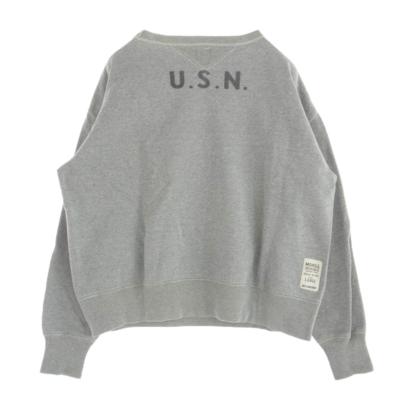 TOY'S McCOY トイズマッコイ MILITARY SWEAT U.S.N ミリタリー スウェット シャツ ステンシルプリント 両Vガゼット プルオーバー グレー系 L【中古】