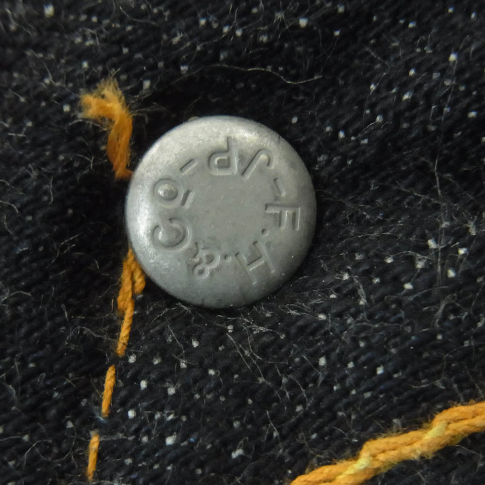 THE FLAT HEAD ザフラットヘッド 3005 ストレート デニム パンツ ボタンフライ 革パッチ 赤耳 セルビッジ インディゴブルー系 W36 L36【中古】