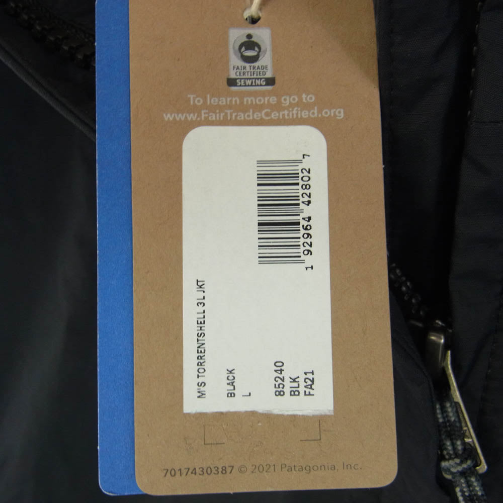 patagonia パタゴニア 85240FA21 Torrentshell 3L Jacket トレントシェル 3L ジャケット ナイロン ジャケット ブラック系 L【美品】【中古】