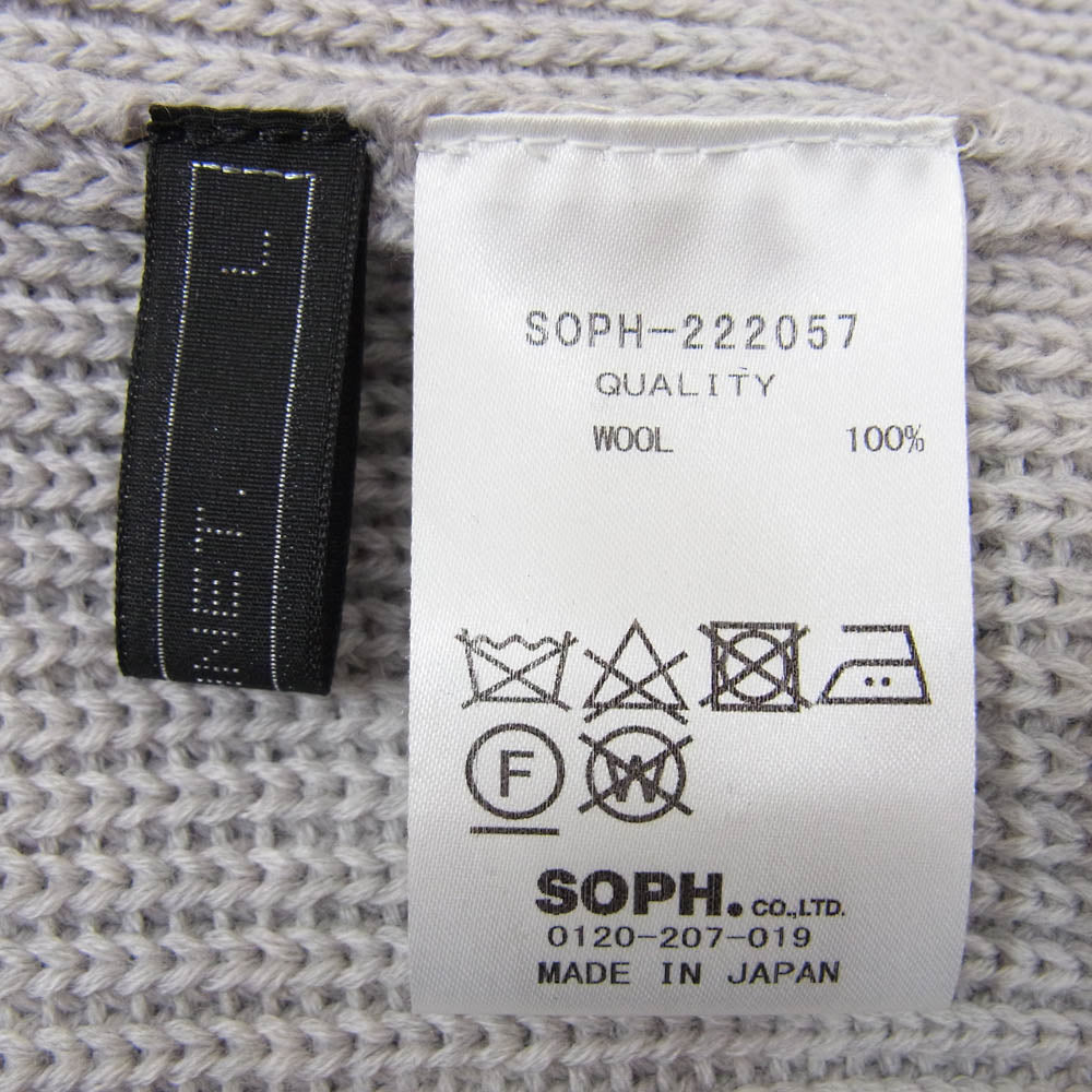 SOPHNET. ソフネット 22AW SOPH-222057 CARDIGAN ウール カーディガン グレー系 L【中古】