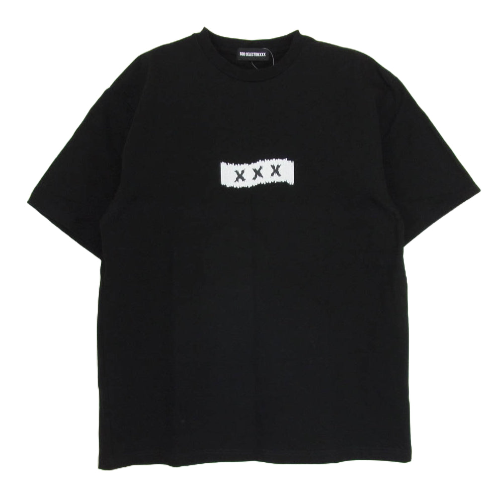 GOD SELECTION XXX ゴッドセレクション GX-S23-KKST-01 × Kosuke Kawamura 河村康輔 シュレッダー加工 ロゴ 半袖 Tシャツ ブラック系 XL【美品】【中古】