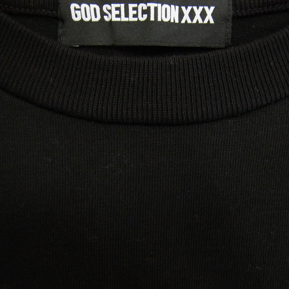 GOD SELECTION XXX ゴッドセレクション GX-S23-KKST-01 × Kosuke Kawamura 河村康輔 シュレッダー加工 ロゴ 半袖 Tシャツ ブラック系 XL【美品】【中古】