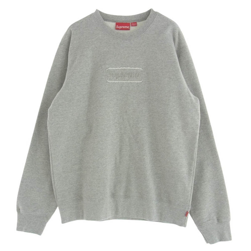 Supreme シュプリーム 20SS Cutout Logo Crewneck Sweatshirt カットアウト ボックスロゴ クルーネック スウェット トレーナー グレー系 M グレー系 M【美品】【中古】