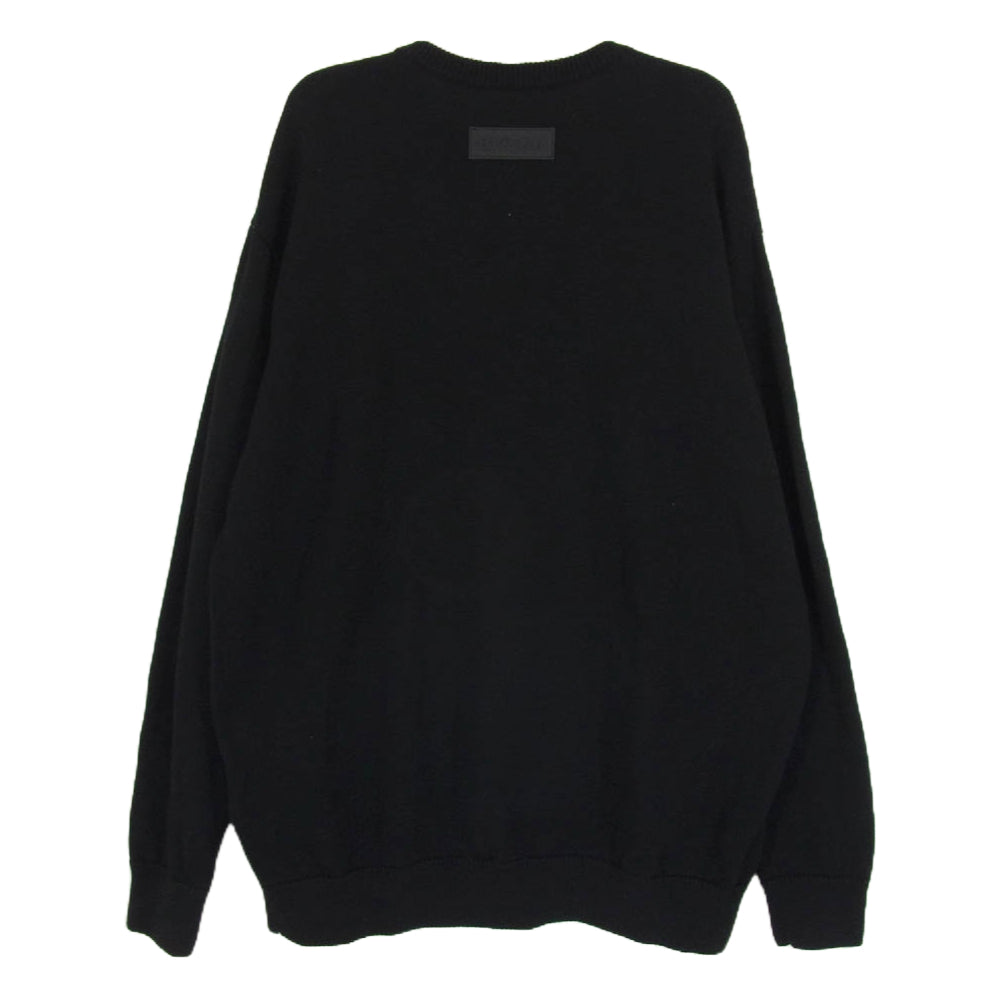 F.C.R.B. エフシーアールビー 24SS FCRB-240087 AUTHENTIC LOGO CREWNECK KNIT Bristol オーセンティックロゴ クルーネック コットン ニット セーター ブラック系 L【美品】【中古】
