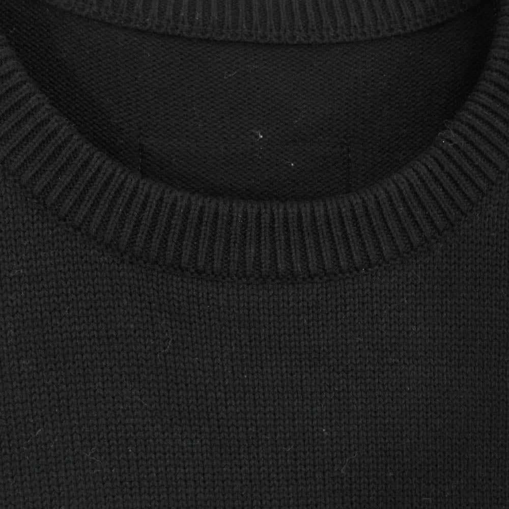 F.C.R.B. エフシーアールビー 24SS FCRB-240087 AUTHENTIC LOGO CREWNECK KNIT Bristol オーセンティックロゴ クルーネック コットン ニット セーター ブラック系 L【美品】【中古】
