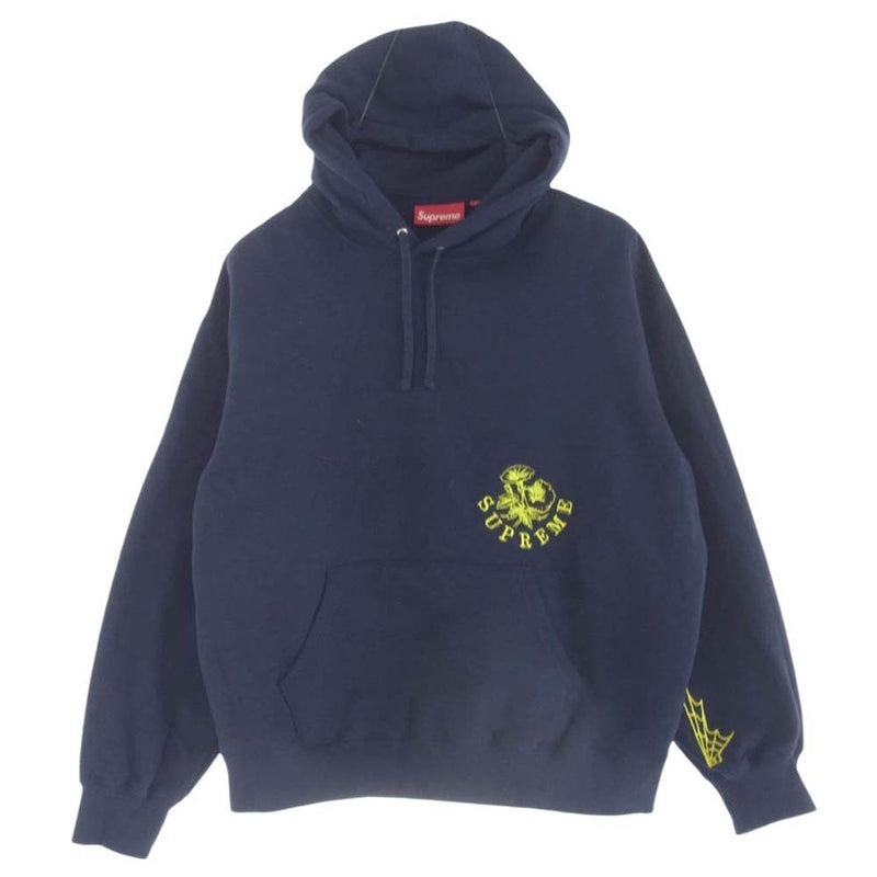 Supreme シュプリーム 24AW Wild Embroidered Hooded Sweatshirt ワイルドエンブロイダード フーディー スウェット シャツ ネイビー M ネイビー系 M【中古】