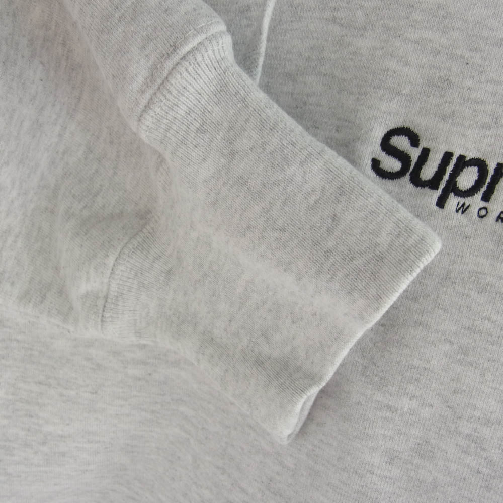 Supreme シュプリーム 23AW Worldwide Hooded Sweatshirt GRAY ワールドワイド フーディー スウェット シャツ グレー L グレー系 L【美品】【中古】