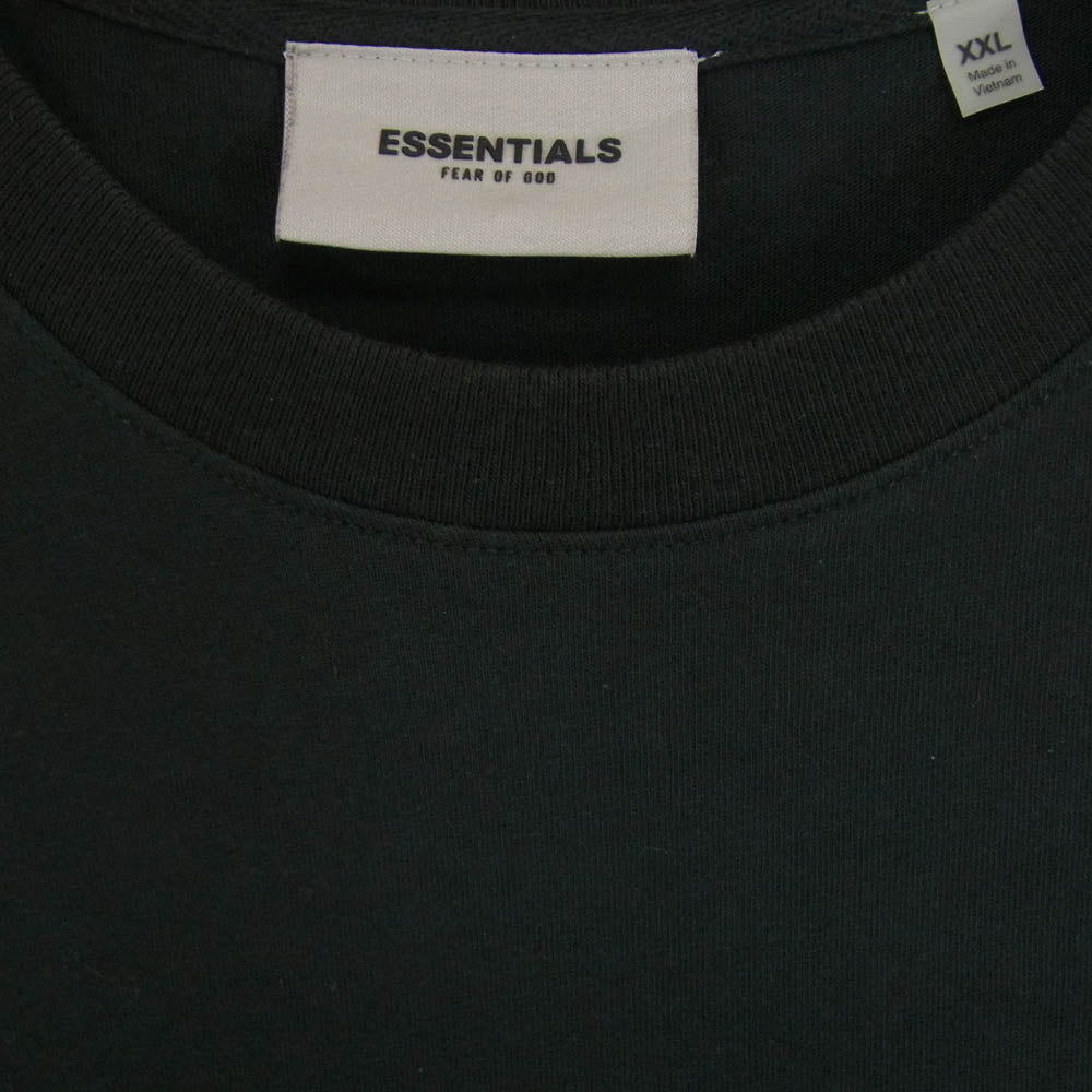 FEAR OF GOD フィアオブゴッド ESSENTIALS エッセンシャルズ FOG ラバーロゴ クルーネック 半袖 Tシャツ ブラック系 XXL【中古】