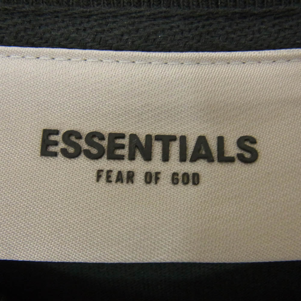 FEAR OF GOD フィアオブゴッド ESSENTIALS エッセンシャルズ FOG ラバーロゴ クルーネック 半袖 Tシャツ ブラック系 XXL【中古】