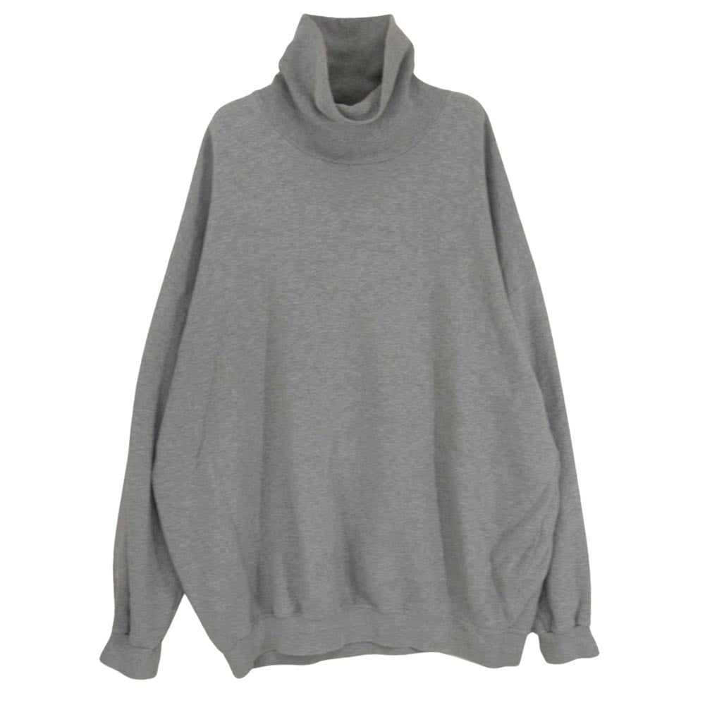 久米繊維謹製 ハイネック ビッグ スウェット 長袖 カットソー グレー系 BIG【中古】