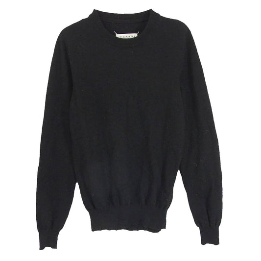MAISON MARGIELA メゾンマルジェラ 14AW S30HA0747 S15011 14ライン エルボーパッチ クルーネック ニット ブラック系 S【中古】