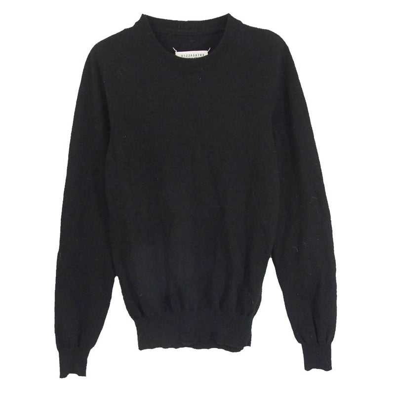 MAISON MARGIELA メゾンマルジェラ 14AW S30HA0747 S15011 14ライン エルボーパッチ クルーネック ニット ブラック系 S【中古】