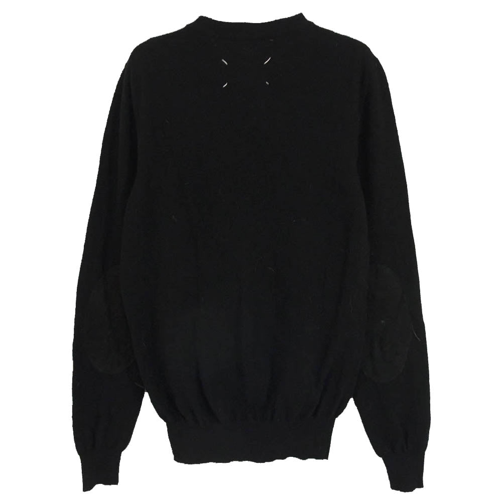 MAISON MARGIELA メゾンマルジェラ 14AW S30HA0747 S15011 14ライン エルボーパッチ クルーネック ニット ブラック系 S【中古】
