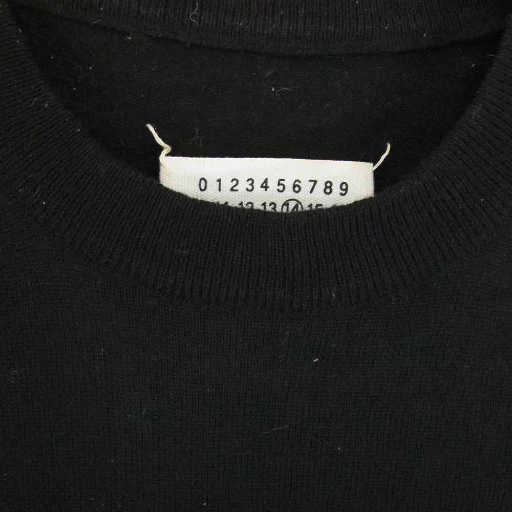 MAISON MARGIELA メゾンマルジェラ 14AW S30HA0747 S15011 14ライン エルボーパッチ クルーネック ニット ブラック系 S【中古】