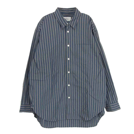 WEWILL ウィーウィル W-012-5007 DT SHIRT ストライプ 長袖 シャツ ネイビー系 2【中古】