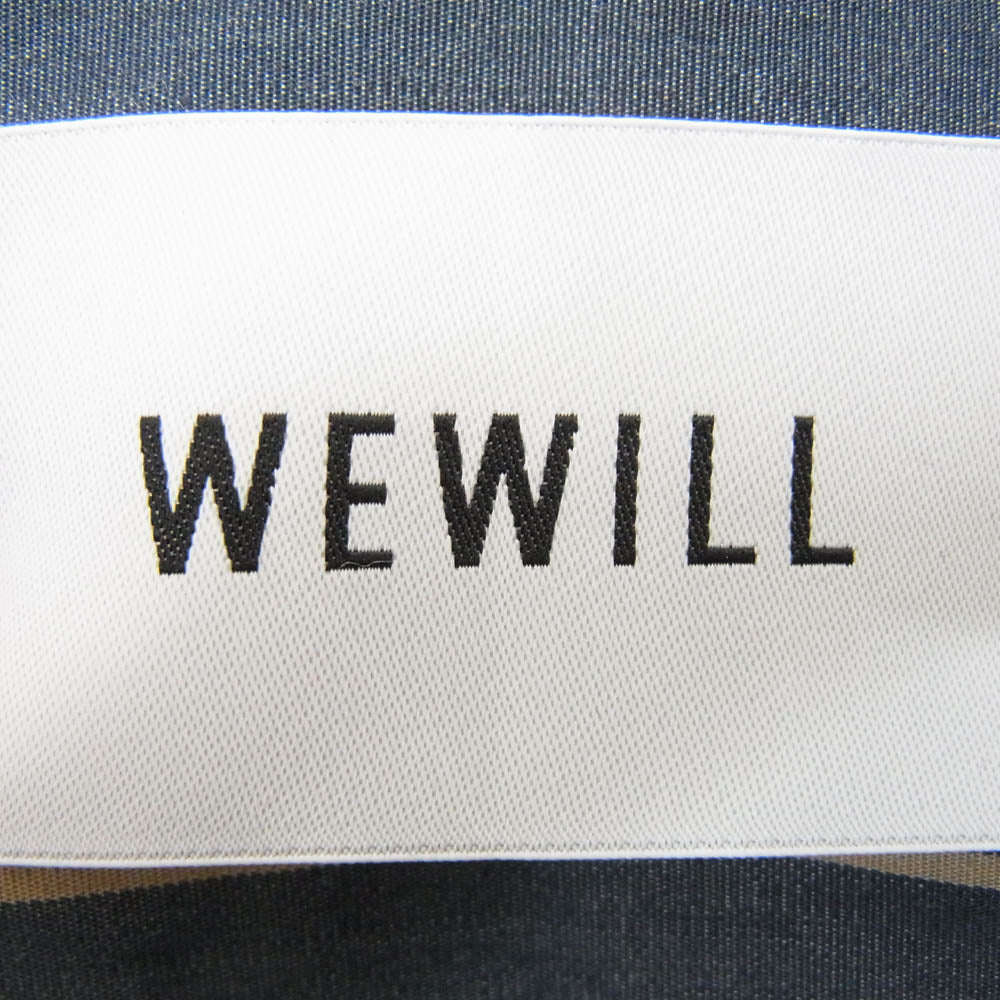 WEWILL ウィーウィル W-012-5007 DT SHIRT ストライプ 長袖 シャツ ネイビー系 2【中古】