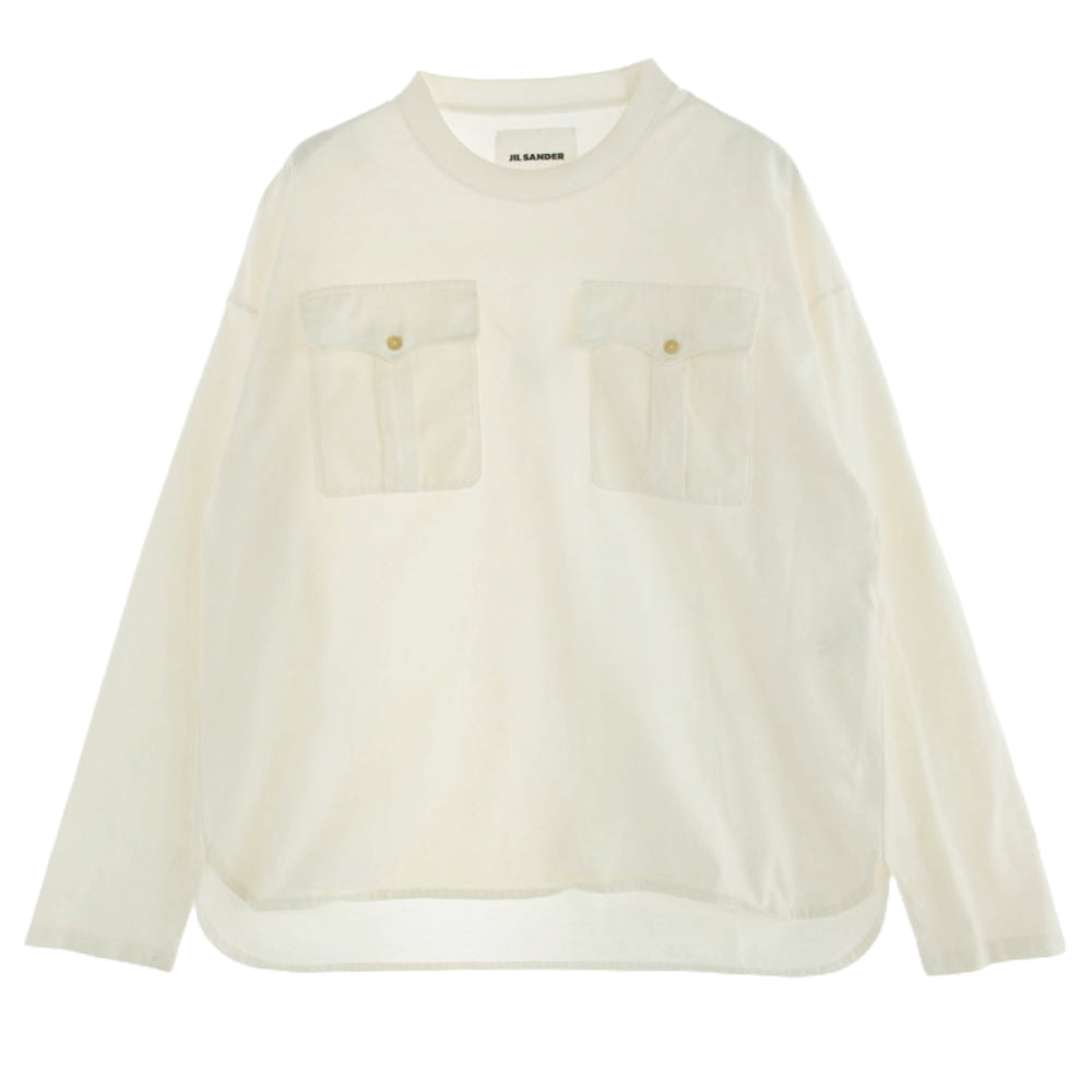 JIL SANDER ジルサンダー 20AW JSMR707013MR24870802 フラップ ポケット 長袖 Tシャツ ホワイト系 M【中古】