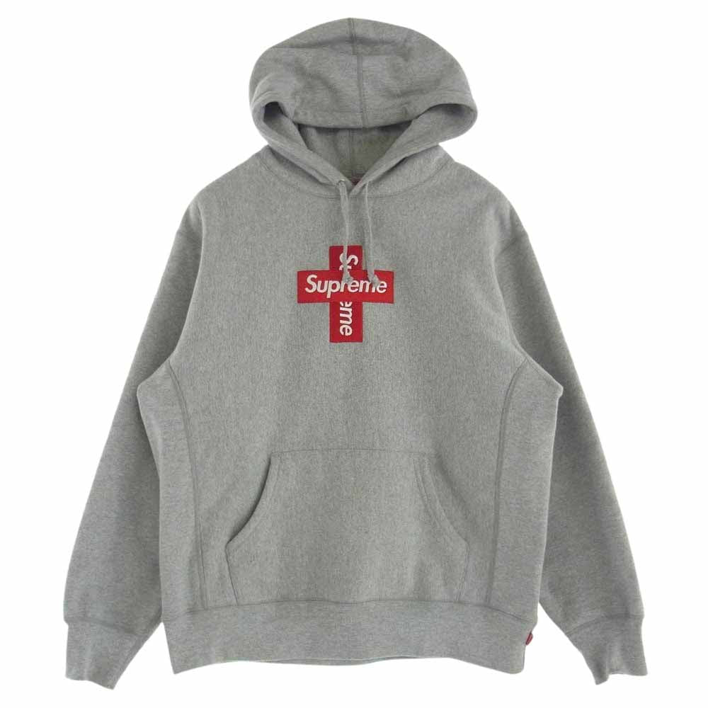 Supreme シュプリーム 20AW Cross Box Logo Hooded Sweatshirt クロスボックスロゴ パーカー グレー系 M【中古】