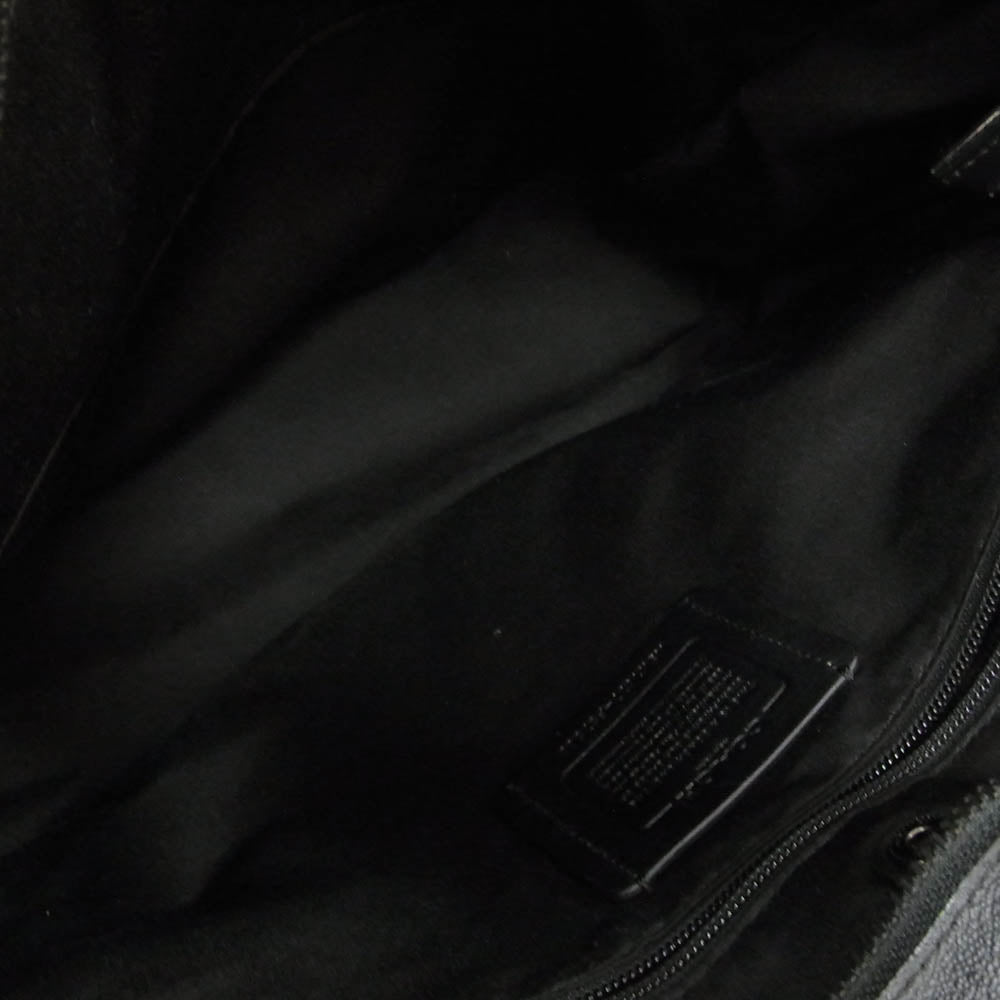 COACH コーチ K1677-F57566 シグネチャー レザー トート バッグ ブラック系【中古】
