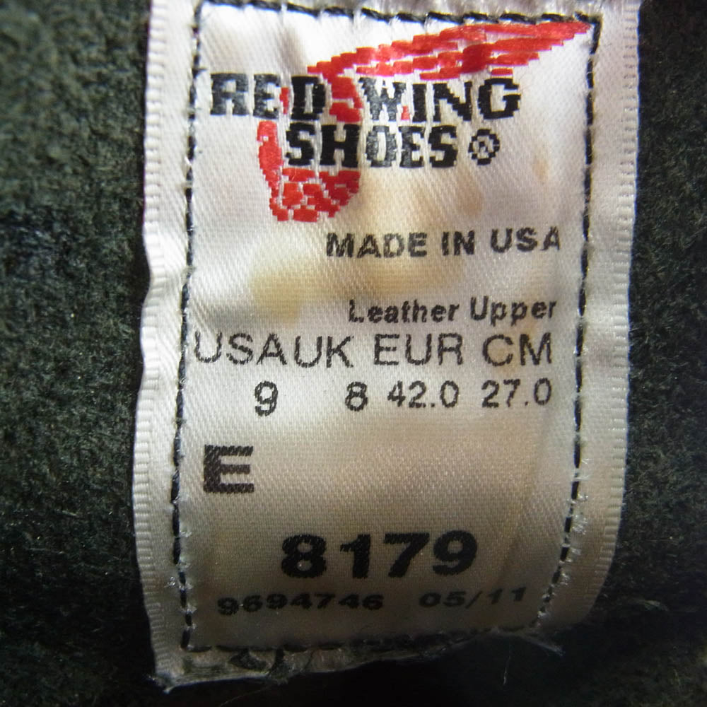 RED WING レッドウィング 8179 Classic Moc クラシックモック ワーク ブーツ ブラック系 27cm【中古】