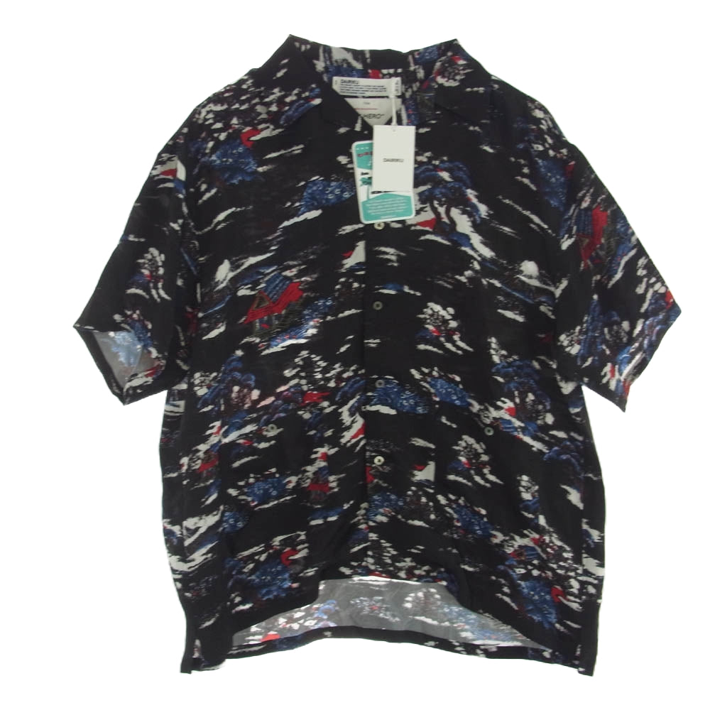 ダイリク 24SS S-9 MY HERO マイヒーロー期 Cliff Aloha Shirt フラッシャーワッペン付属 オリジナルキュプラ アロハシャツ ブラック系 M【新古品】【未使用】【中古】