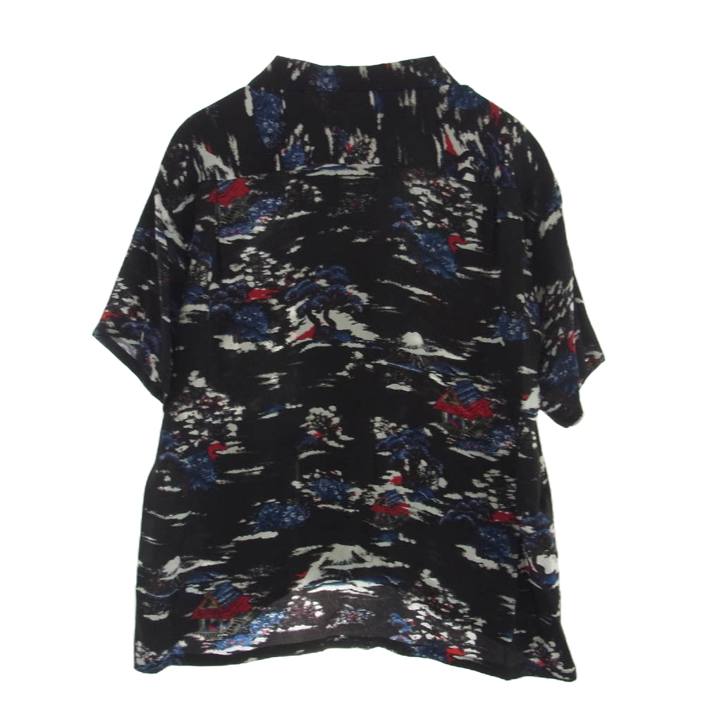 ダイリク 24SS S-9 MY HERO マイヒーロー期 Cliff Aloha Shirt フラッシャーワッペン付属 オリジナルキュプラ アロハシャツ ブラック系 M【新古品】【未使用】【中古】