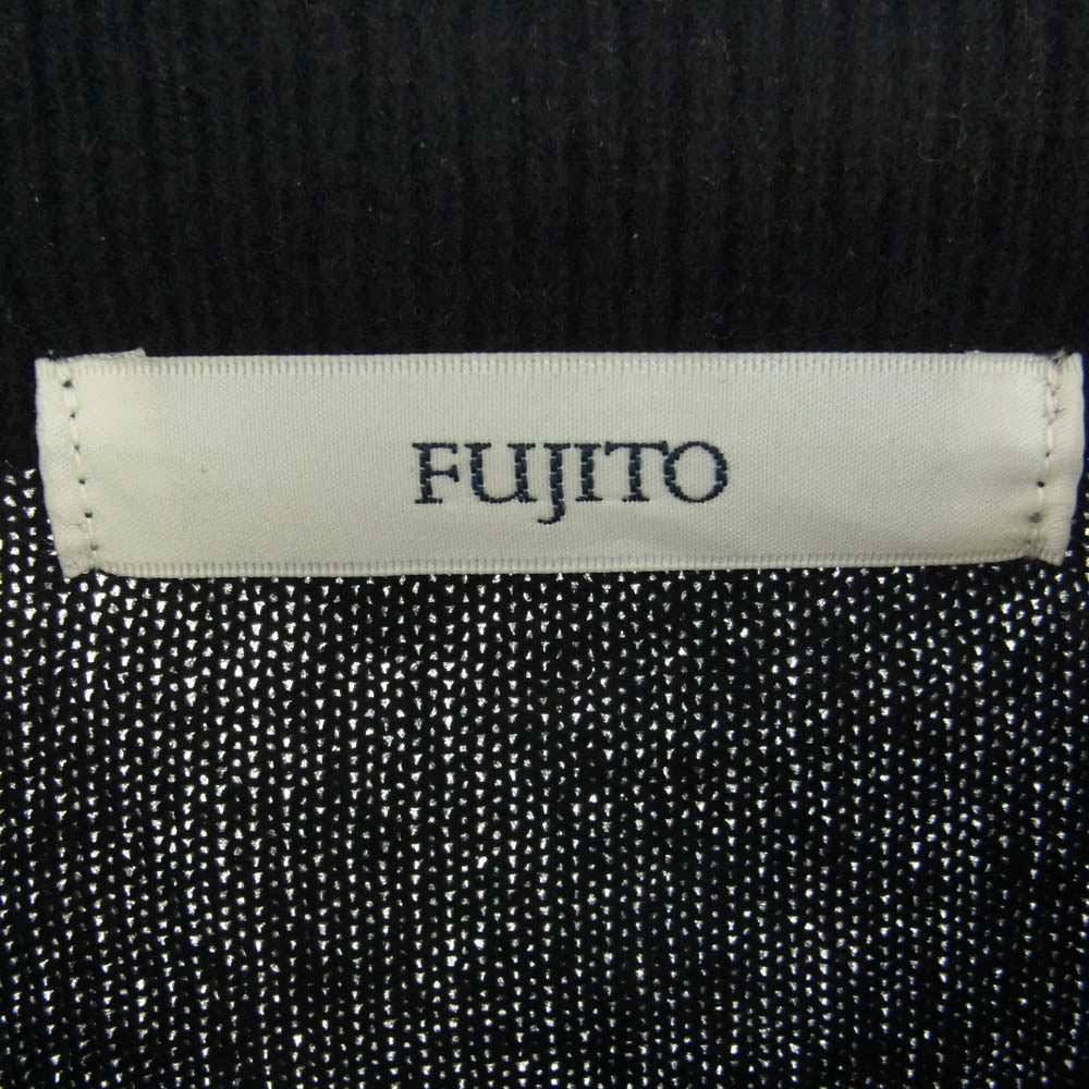 FUJITO フジト カシミア100% クルーネック ニット セーター ブラック系 2【中古】